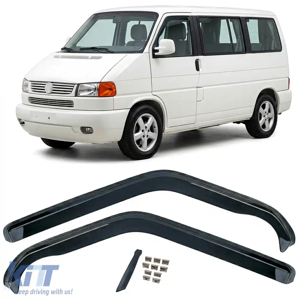 Deflector de vânt deflector de ploaie 2-piese negru, potrivit pentru VW T4 Bus Transporter 1990-2003