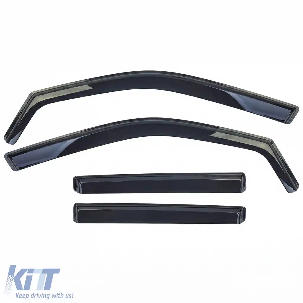 Deflector de vânt, deflector de ploaie, 4 piese, negru fumuriu, potrivit pentru Skoda Fabia 2014-2021-image-6258936