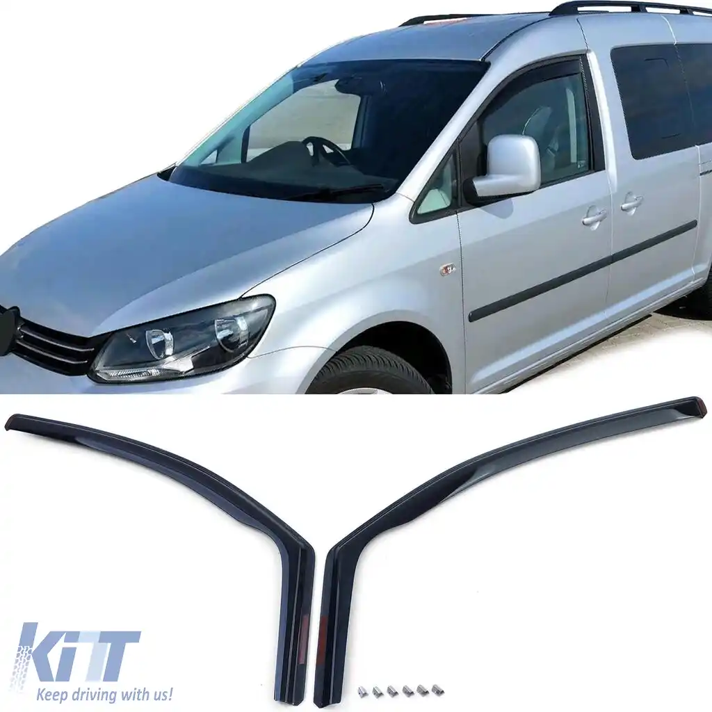 Deflector de vânt, deflector de ploaie, protecție împotriva vântului, negru fum pentru VW Caddy 3 04-15