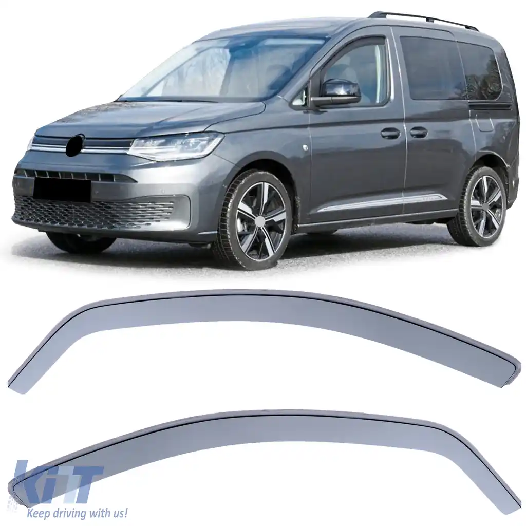 Deflector de vânt, deflector de ploaie, protecție împotriva vântului, negru fum pentru VW Caddy 5 SB din 20