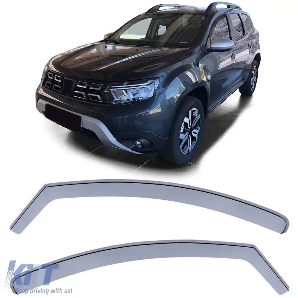 Deflector de vânt, deflector de ploaie, protecție împotriva vântului, negru fum pentru Dacia Duster 2 SR din 17