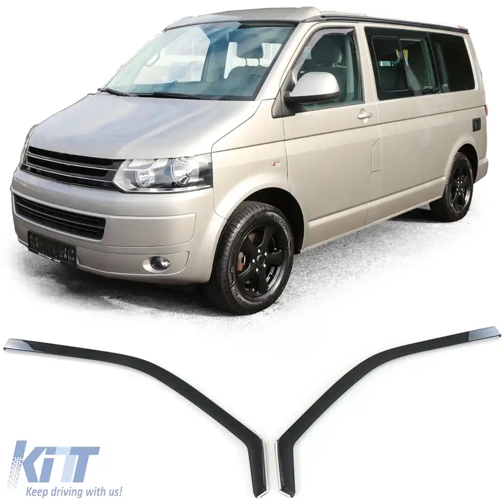 Deflector de vânt, deflector de ploaie, protecție împotriva vântului, negru fum pentru VW Bus T5 T6 din 03