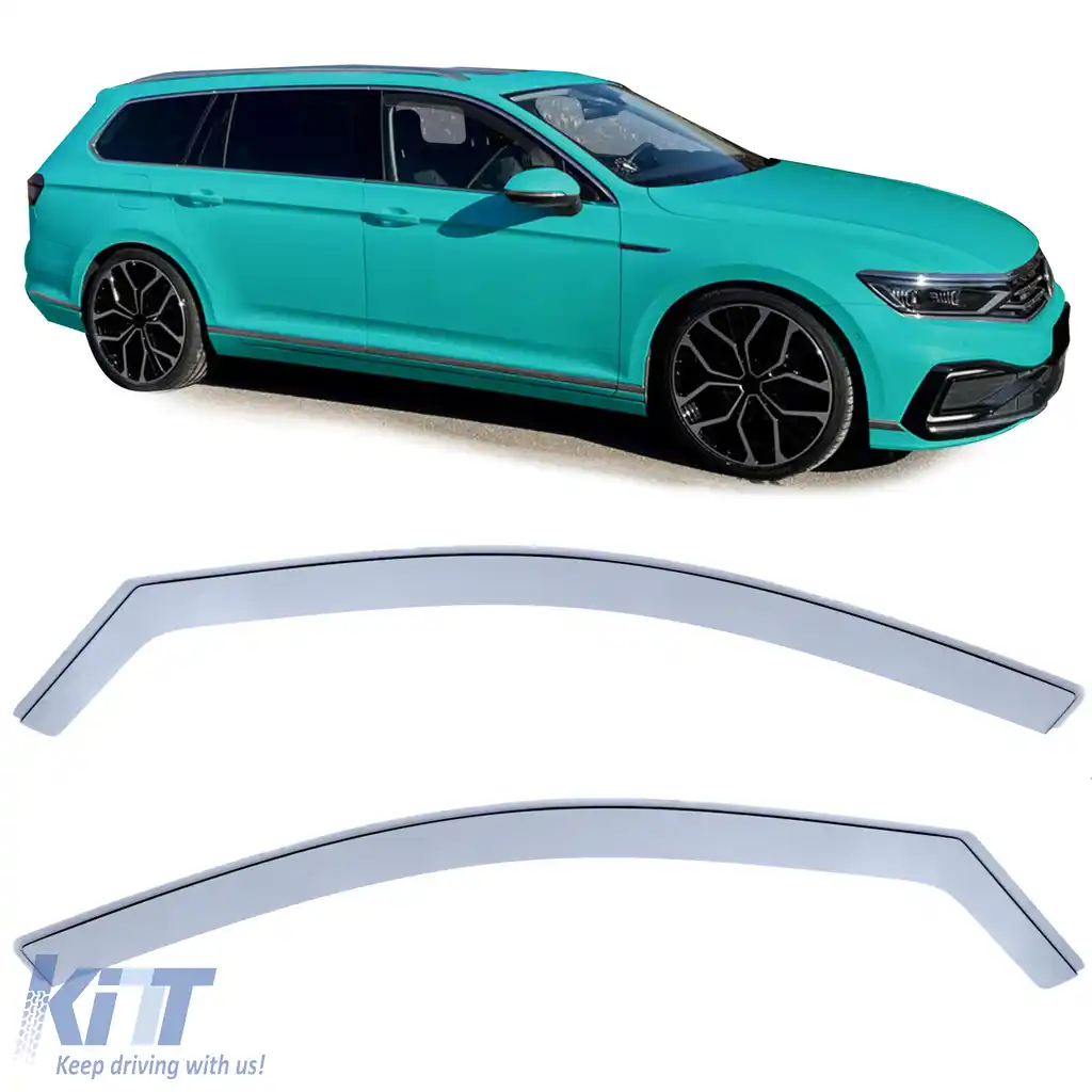 Deflector de vânt, deflector de ploaie, protecție împotriva vântului, negru fum pentru VW Passat 3G B8 din 14