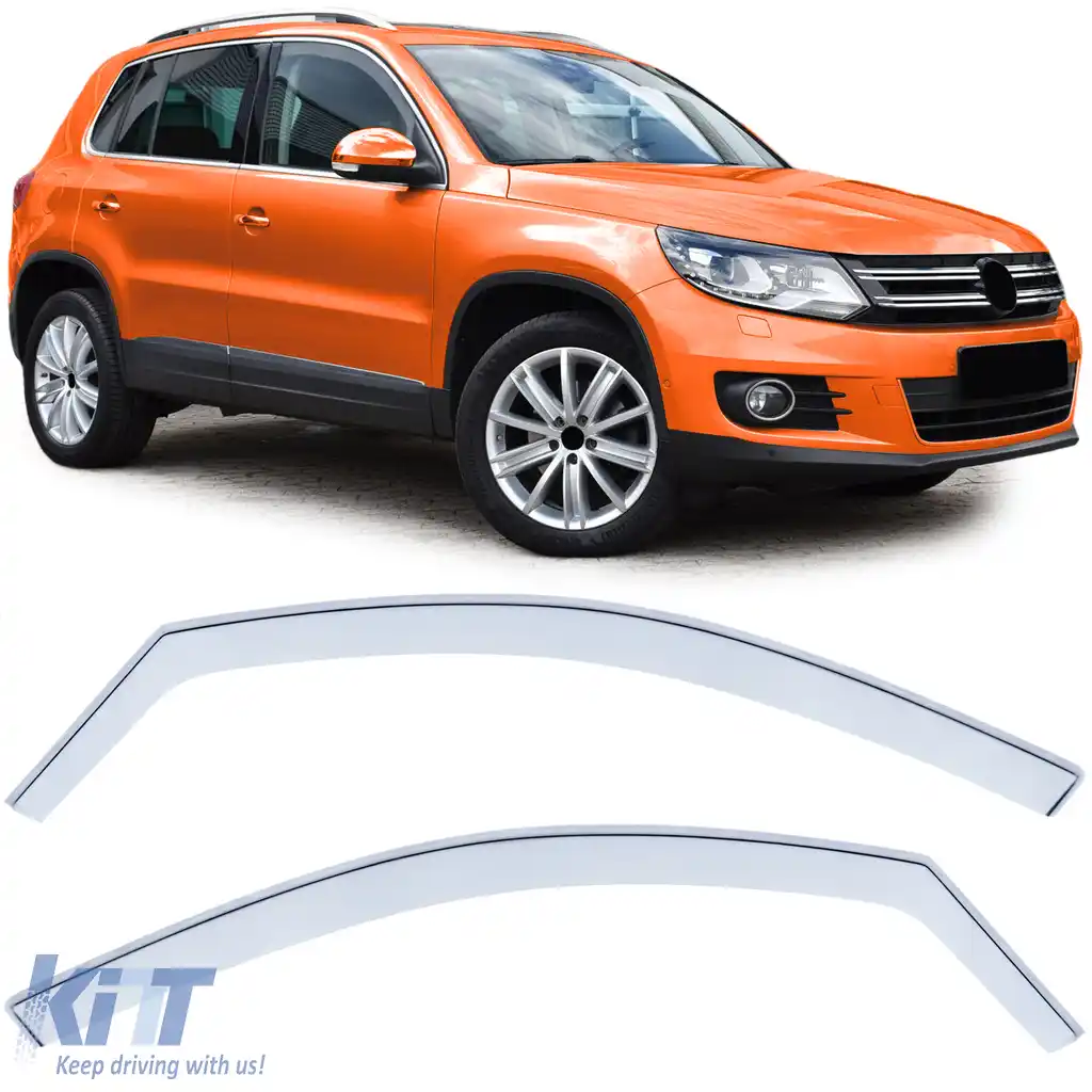 Deflector de vânt, deflector de ploaie, protecție împotriva vântului, transparent, potrivit pentru VW Tiguan 5N 07-15