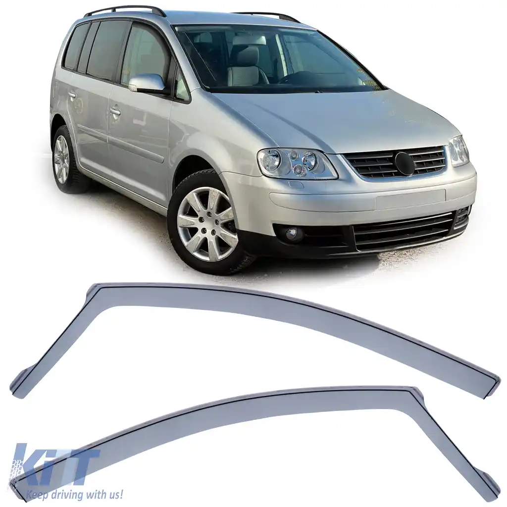 Deflector de vânt, deflector de ploaie, protecție împotriva vântului, negru fum pentru VW Touran 1T 03-15