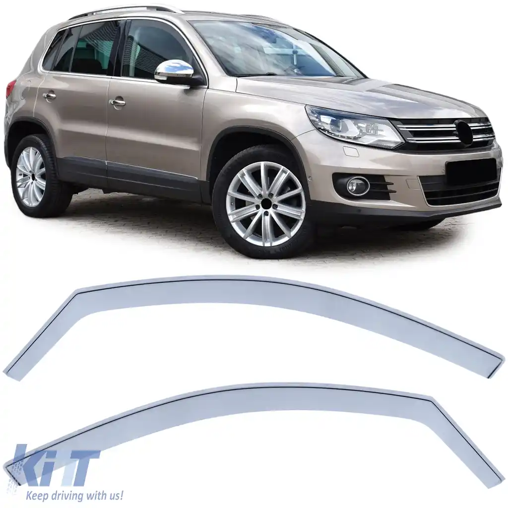 Deflector de vânt, deflector de ploaie, protecție împotriva vântului, negru fum pentru VW Tiguan 5N 07-15