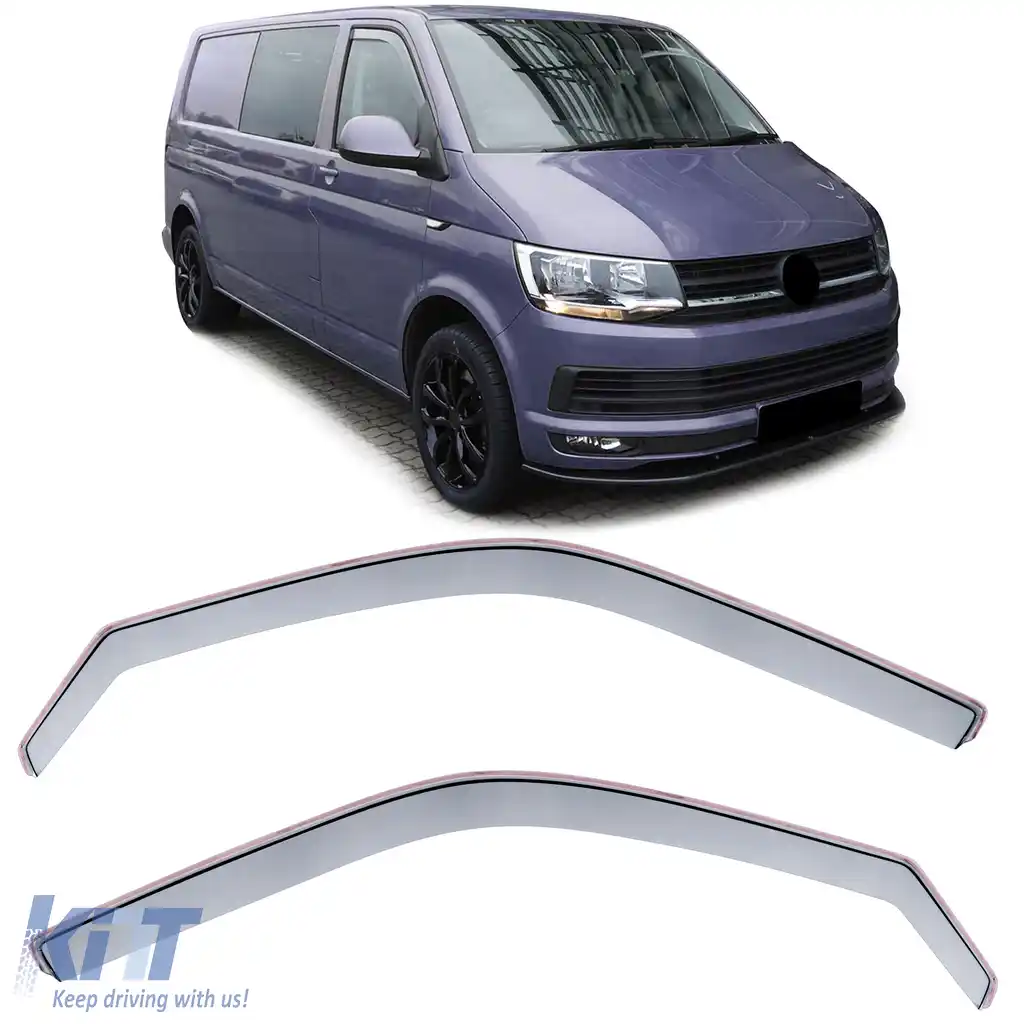image-53-Deflector de vânt, deflector de ploaie, protecție împotriva vântului, transparent, potrivit pentru VW T5 Bus Transporter 03-15