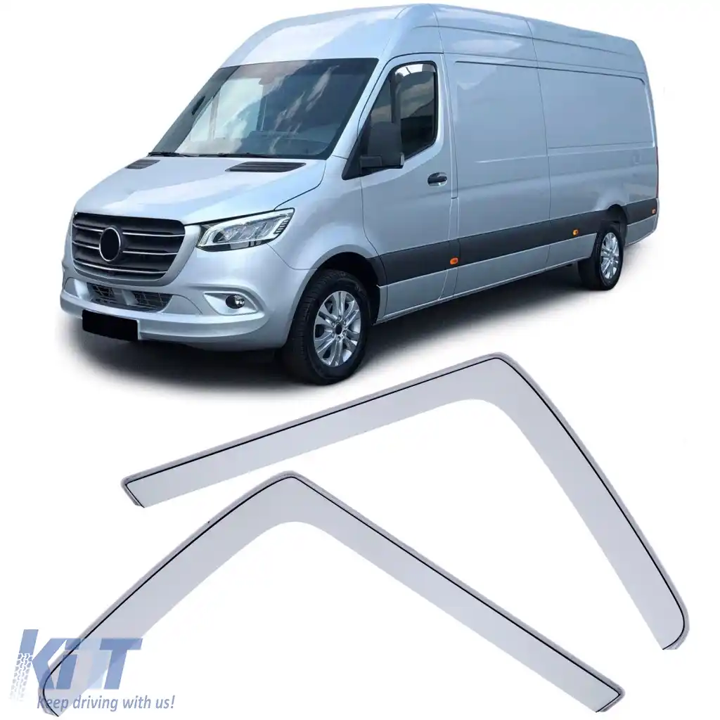 Deflector de vânt, deflector de ploaie, protecție împotriva vântului, transparent, potrivit pentru Mercedes Sprinter W907 din 18