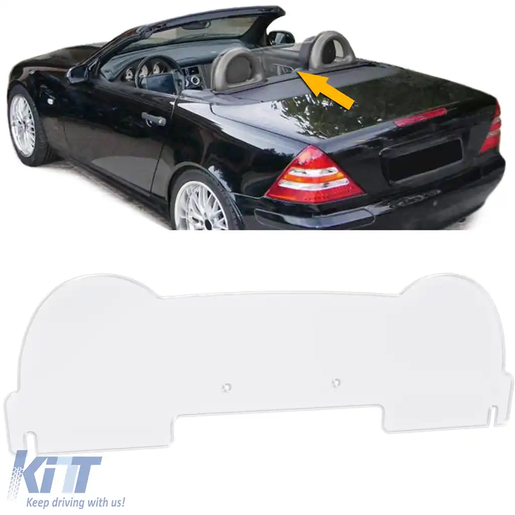 Deflector de vânt premium windschott din sticlă acrilică clară, potrivit pentru Mercedes SLK R170 96-04