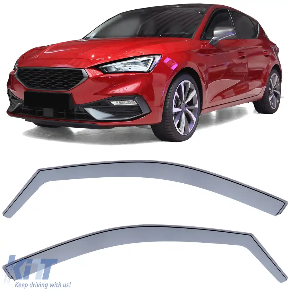 Deflector de vânt, protecție împotriva ploii, protecție împotriva vântului, fum negru, potrivit pentru Seat Leon din 19
