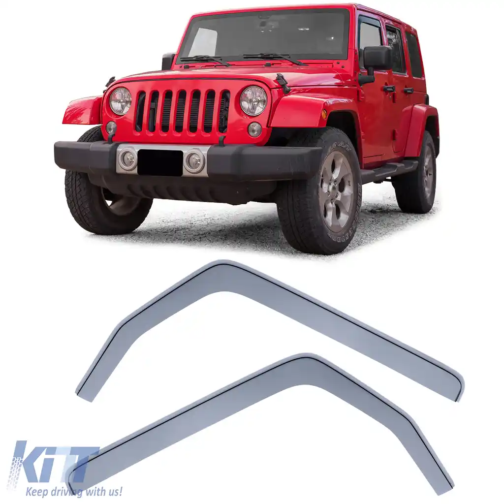 Deflector de vânt, protecție împotriva ploii, parbriz fumuriu negru, potrivit pentru Jeep Wrangler JK 07-18