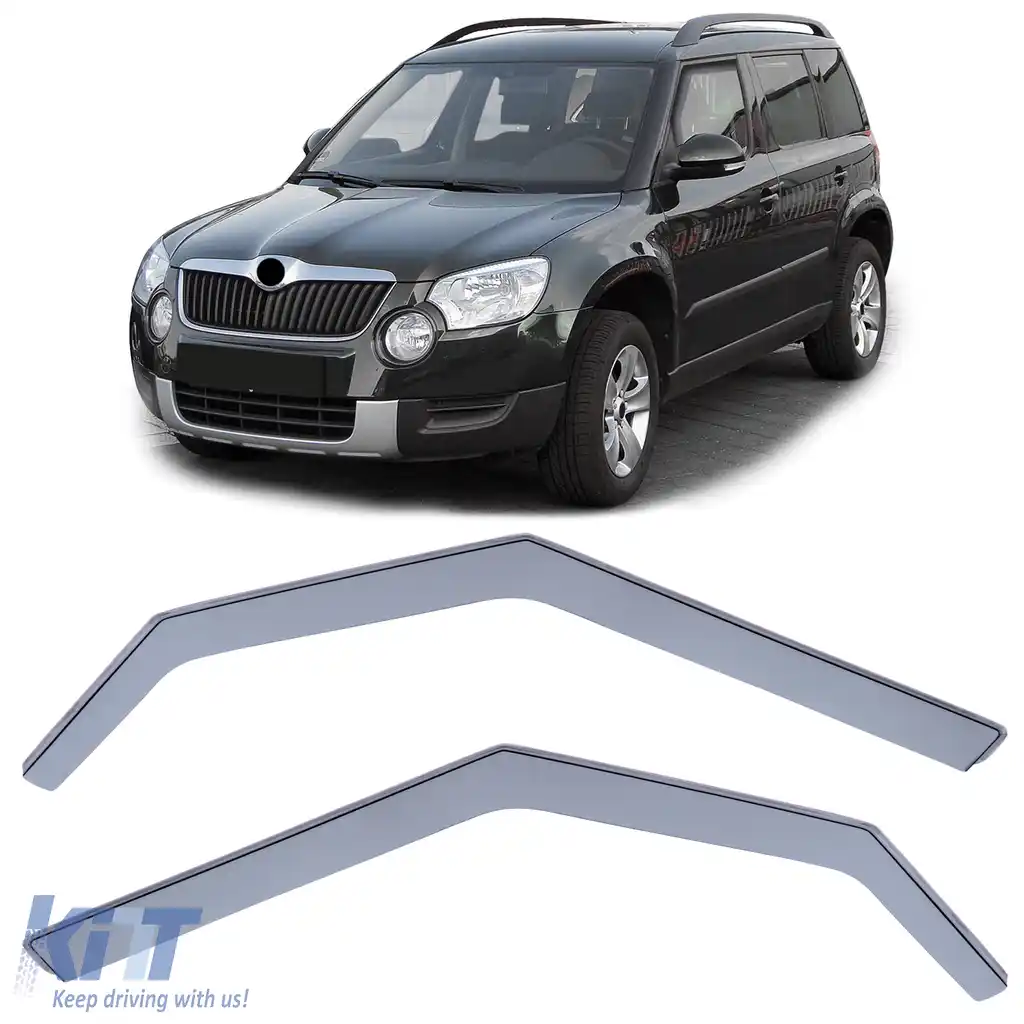 Deflector de vânt, protecție împotriva ploii, protecție împotriva vântului, negru fum pentru Skoda Yeti 5L din 09