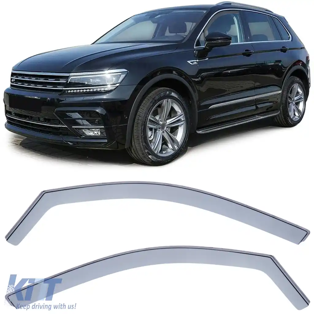 Deflector de vânt, protecție împotriva ploii, protecție împotriva vântului, negru fum pentru VW Tiguan 2 AD1 din 16