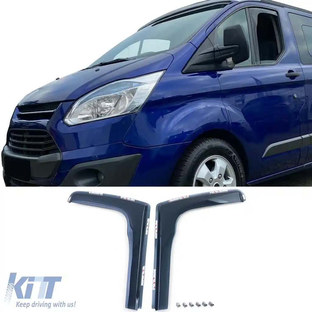 Deflector de vânt, protecție împotriva ploii, protecție împotriva vântului fumurie, potrivit pentru Ford Tourneo Transit Custom 12-23