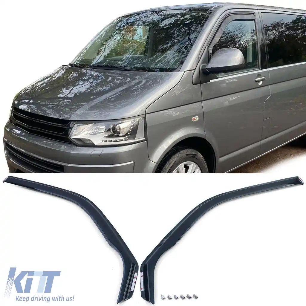 Deflector de vânt, protecție împotriva ploii, protecție împotriva vântului, negru fum pentru VW Bus T5 T6 din 03