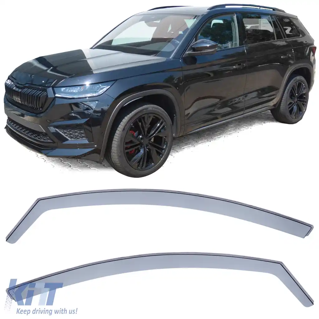 Deflector de vânt, protecție împotriva ploii, protecție împotriva vântului, negru fum pentru Skoda Kodiaq din 16