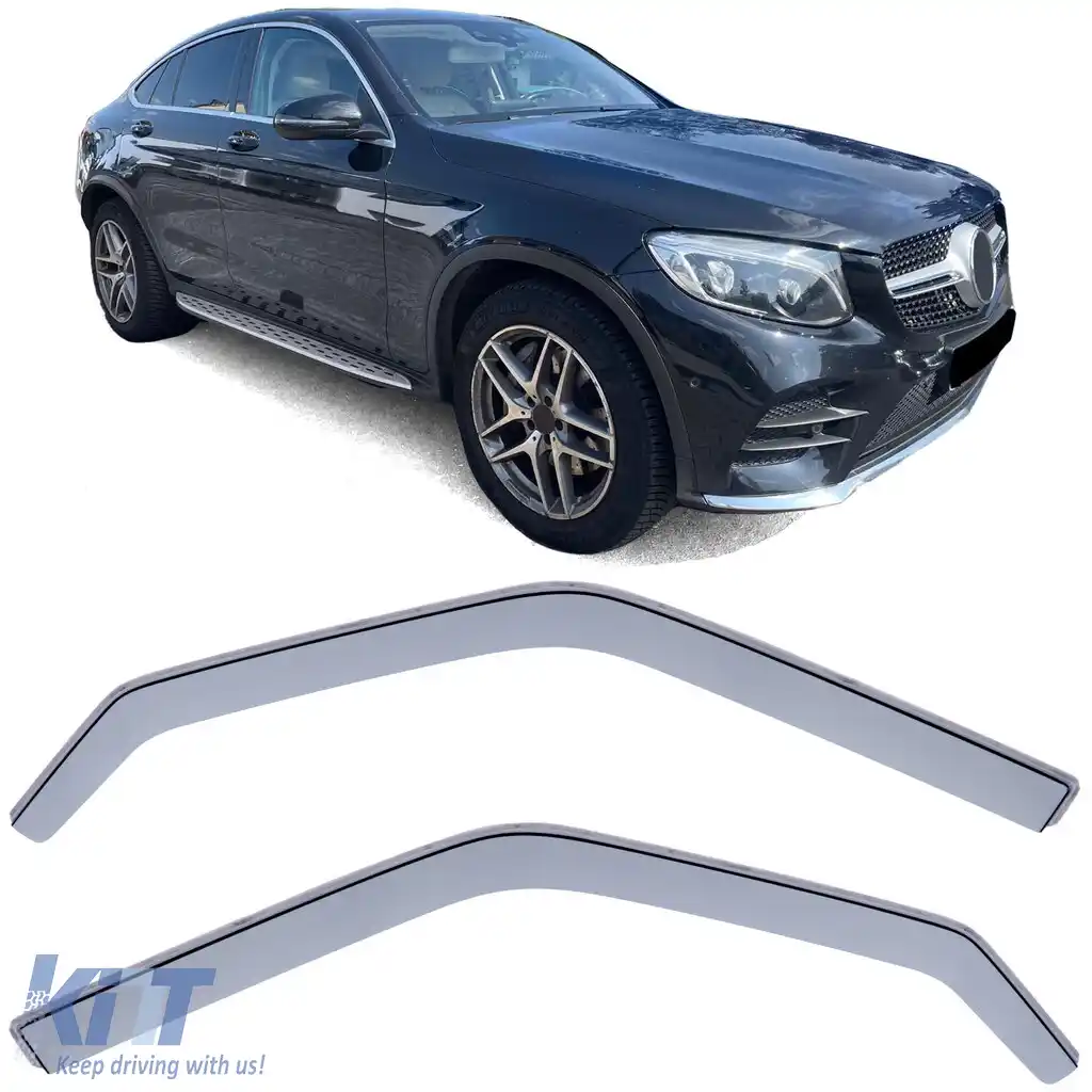 Deflector de vânt, protecție împotriva ploii, protecție împotriva vântului, fum negru, potrivit pentru Mercedes GLC Coupe C253