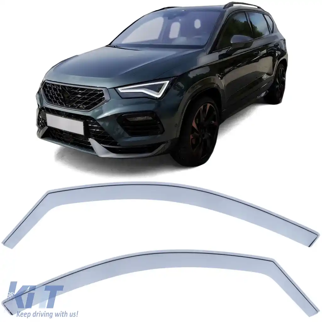 Deflector de vânt, protecție împotriva ploii, protecție împotriva vântului, negru fum pentru Cupra Ateca din 18