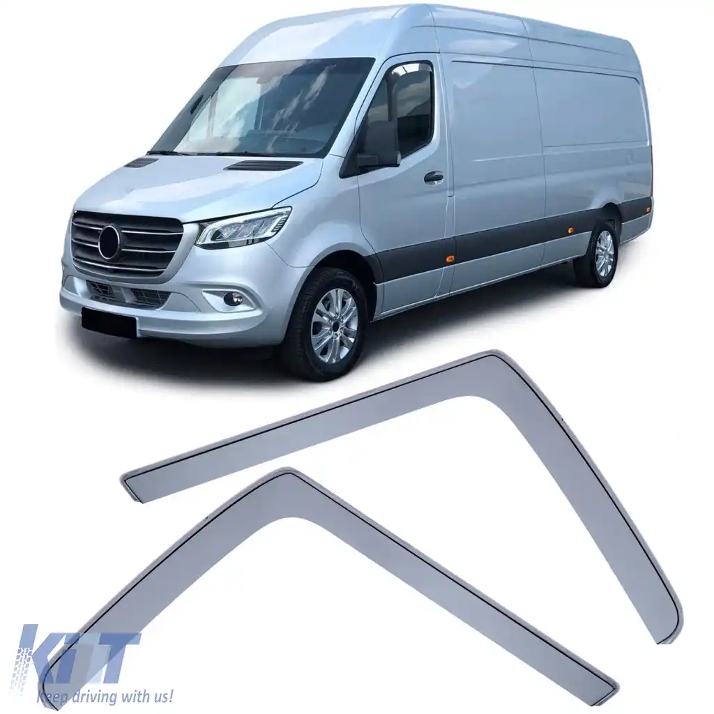 Deflector de vânt, protecție împotriva ploii, protecție împotriva vântului, negru, potrivit pentru Mercedes Sprinter W907 din 18