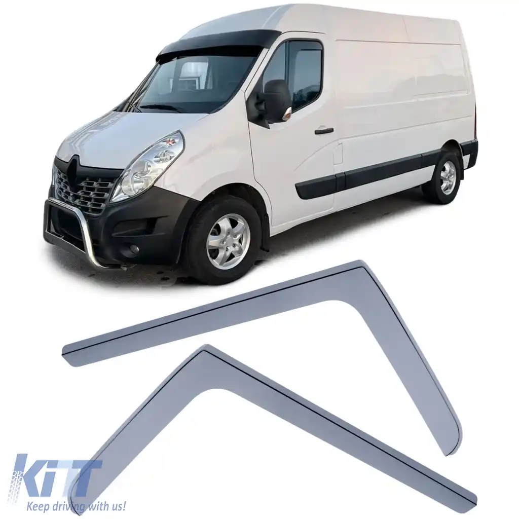 Deflector de vânt, protecție împotriva ploii, protecție împotriva vântului, negru fum pentru Renault Master 3 din 10