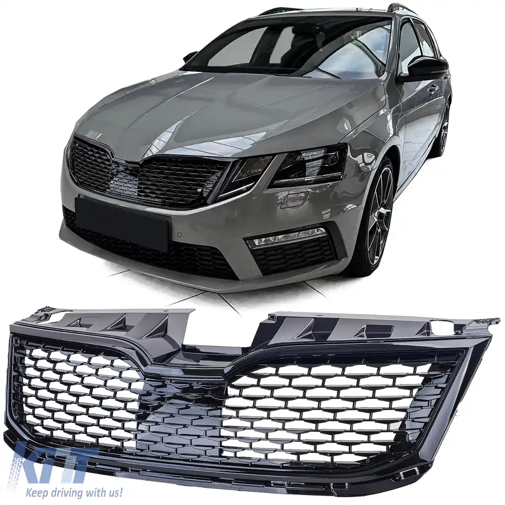Design grilaj sport cu fagure, potrivit pentru Skoda Octavia 5E Facelift 17-20