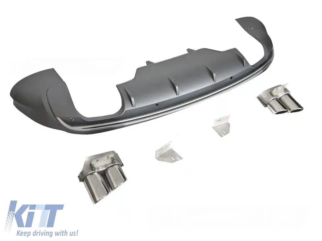 DIFFUZOR DUBLE IEȘIRE PDC ARGINTIU SPORT S STIL potrivit pentru AUDI Q5 8R 08-12