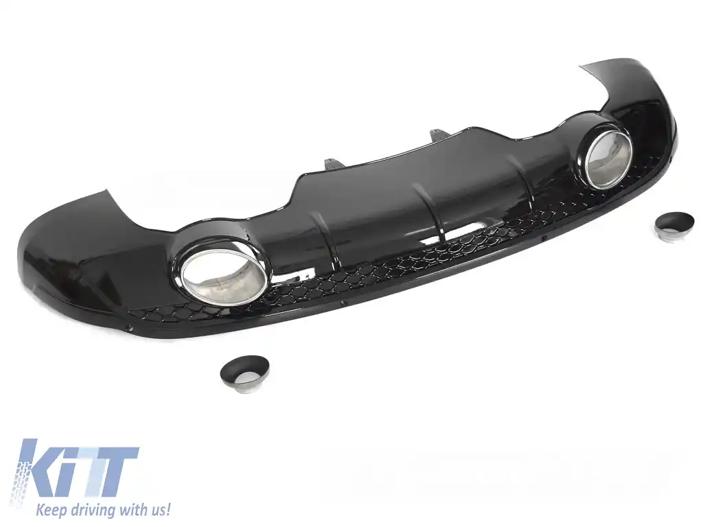 DIFFUZOR DUBLE ORIFICII PDC NEGRU LUCIOS STIL SPORT, potrivit pentru AUDI Q5 8R 12-16