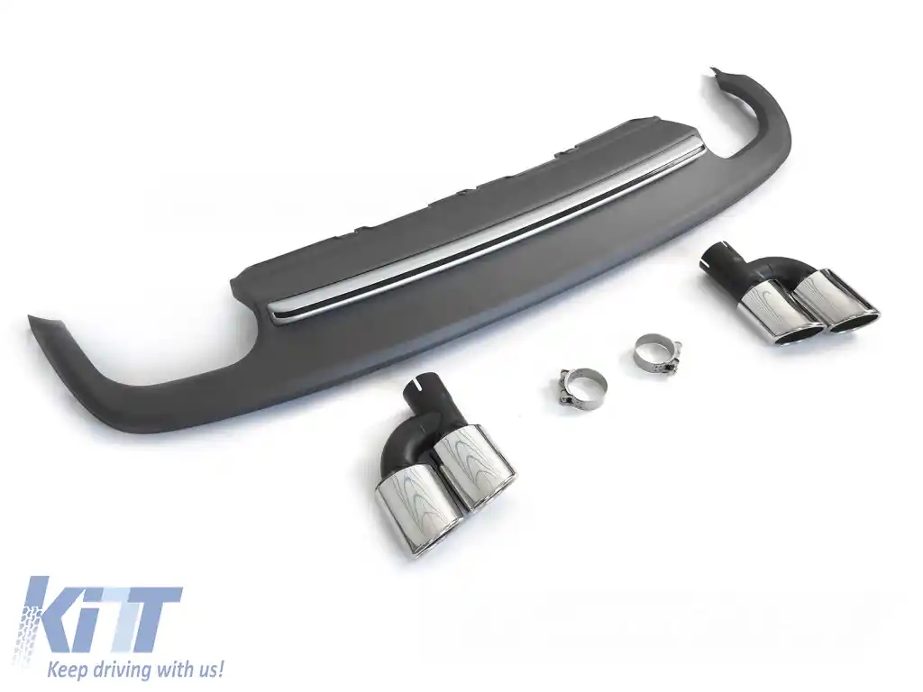 DIFFUZOR DUBLU IESIRE ARGINTIE SPORT S STIL potrivit pentru AUDI A5 8T 8F 11-16