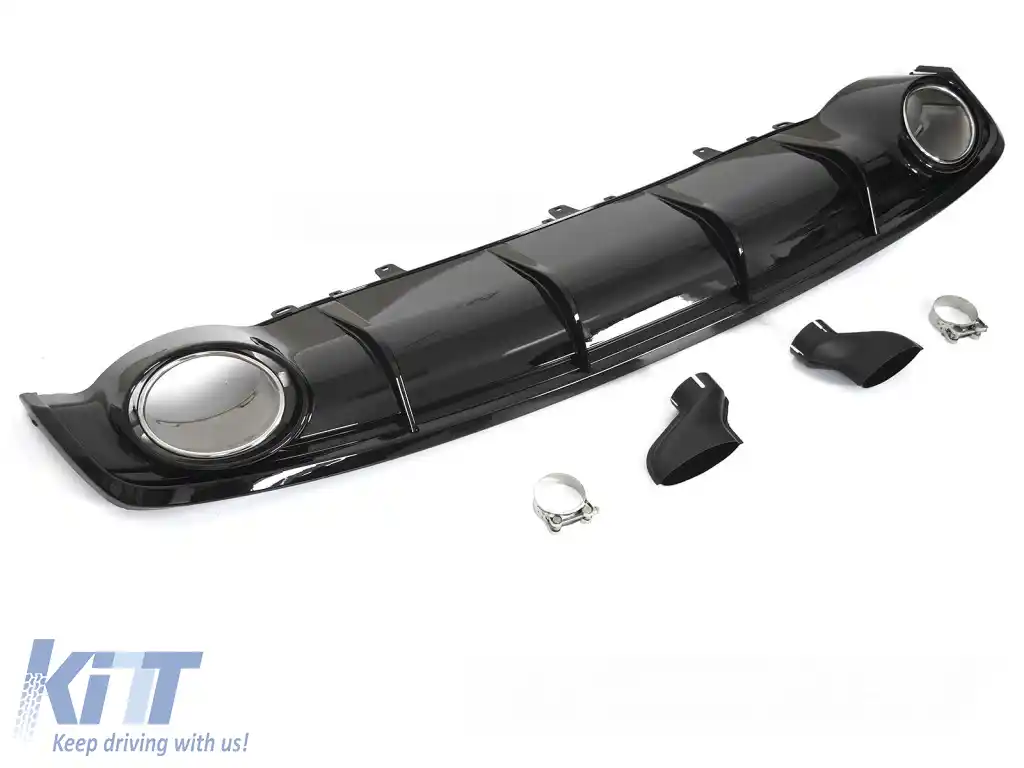DIFFUZOR DUBLU IESIRE NEGRU LUCIOS STIL SPORT potrivit pentru AUDI A7 C7 14-18