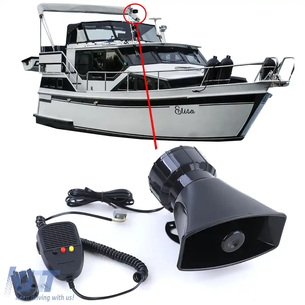Difuzoare pentru bărci cu sirenă de poliție americană încorporată și funcție de intercomunicare