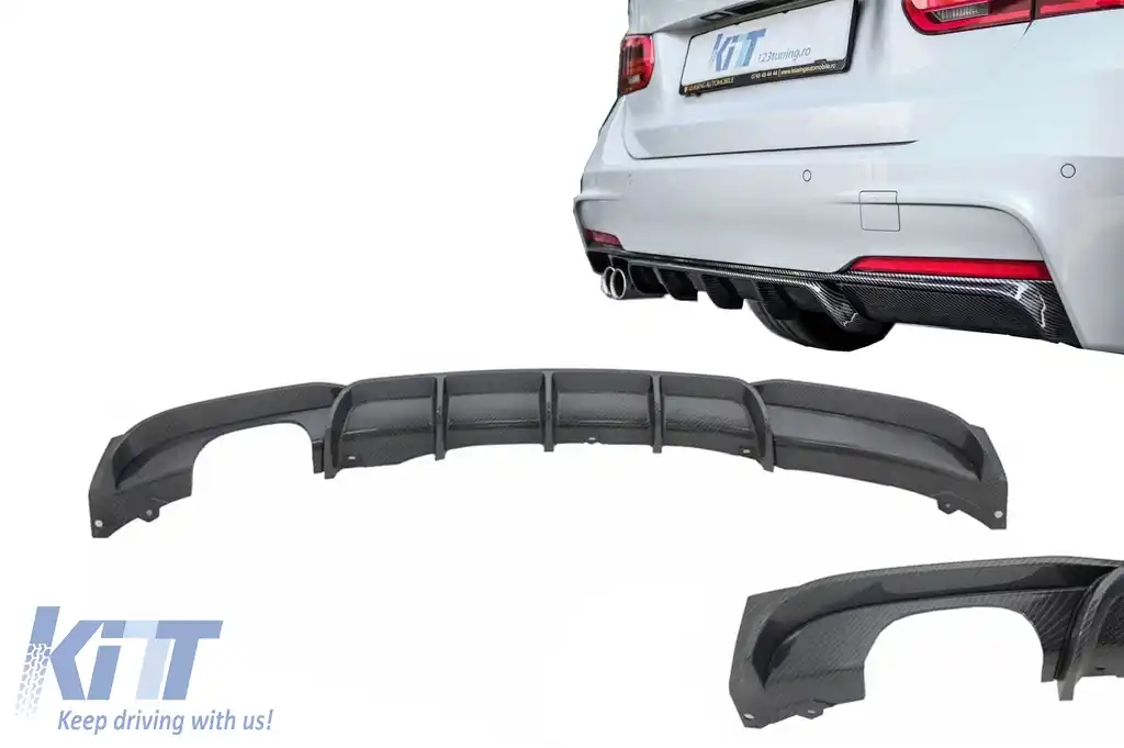 Difuzor Bara Spate Carbon Evacuare Stanga compatibil cu BMW Seria 3 F30 F31 (2011-up) M Performance Design
