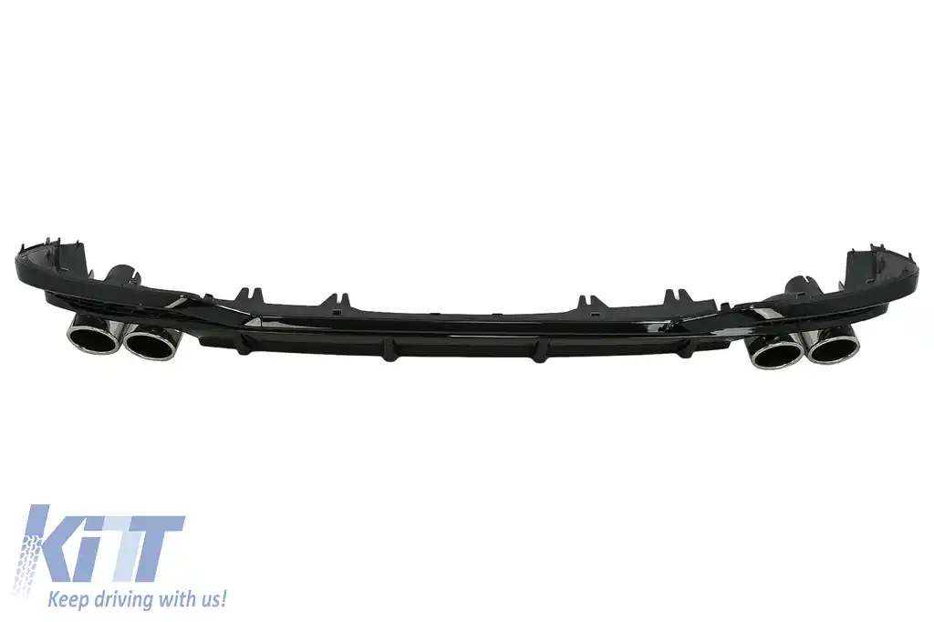 Difuzor Bara Spate compatibil cu Audi A5 F5 Facelift S-Line (2020-) Negru Lucios-image-6091583