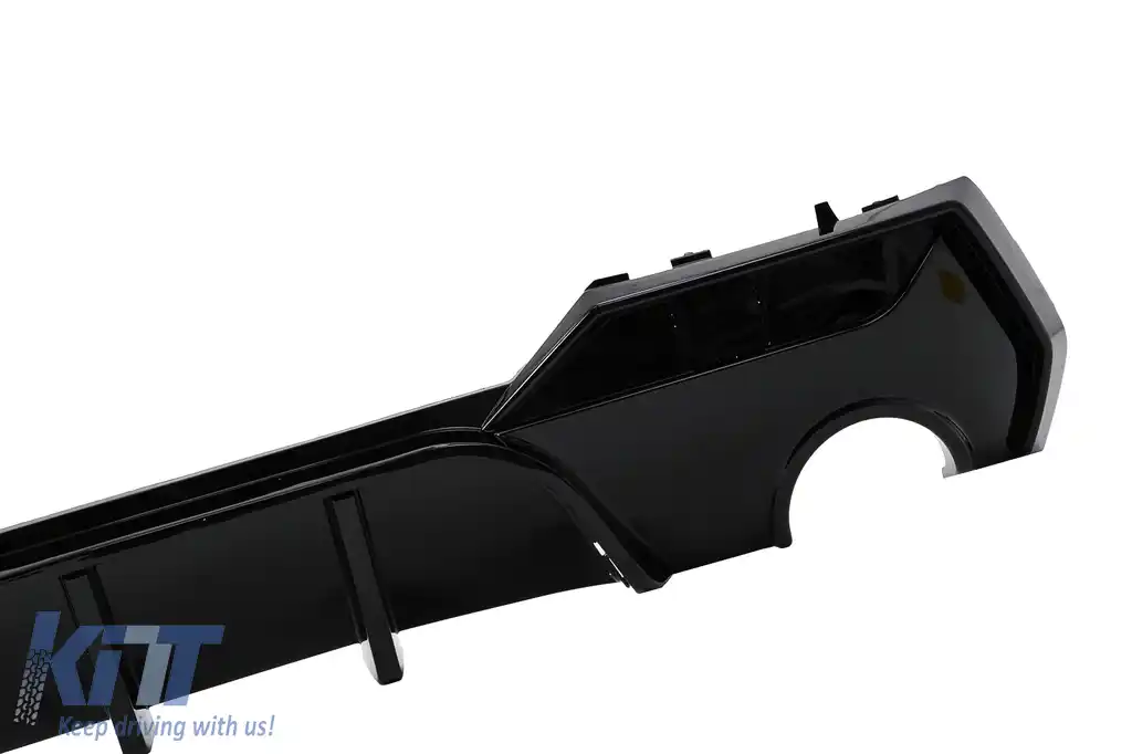 Difuzor Bara Spate compatibil cu BMW 4 Series G22 G23 M Sport (2020-up) Negru Lucios-image-6105531