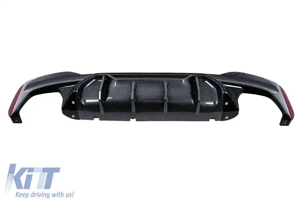 Difuzor Bara Spate compatibil cu BMW Seria 5 G30 G31 (2017-2024) M5 Design Negru Lucios cu Insertie Carbon-image-6128458