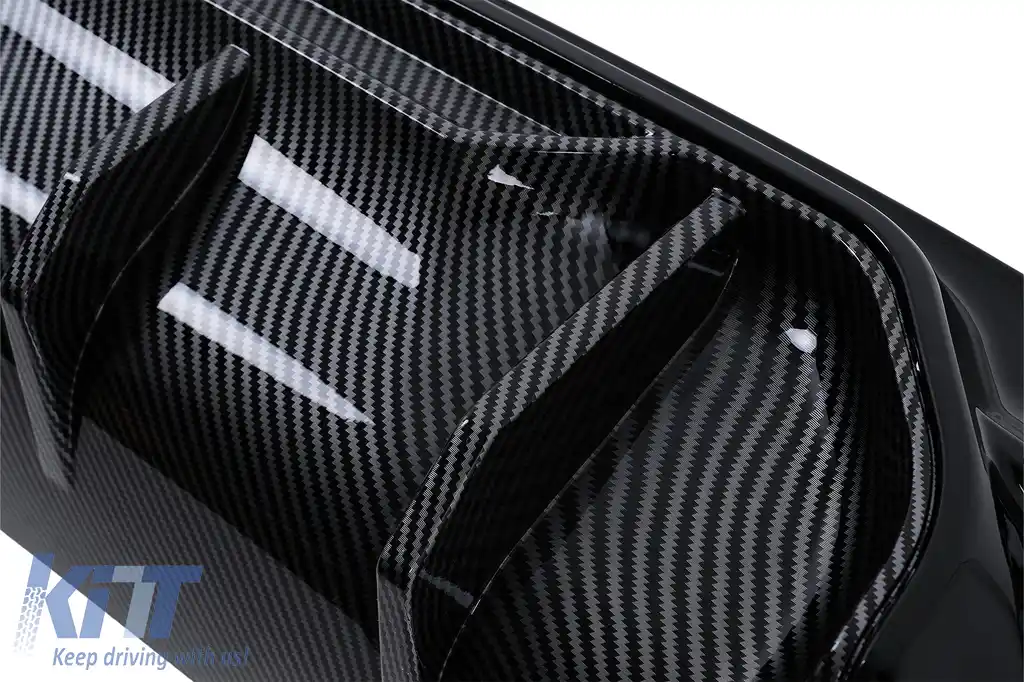 Difuzor Bara Spate compatibil cu BMW Seria 5 G30 G31 (2017-2024) M5 Design Negru Lucios cu Insertie Carbon-image-6128461