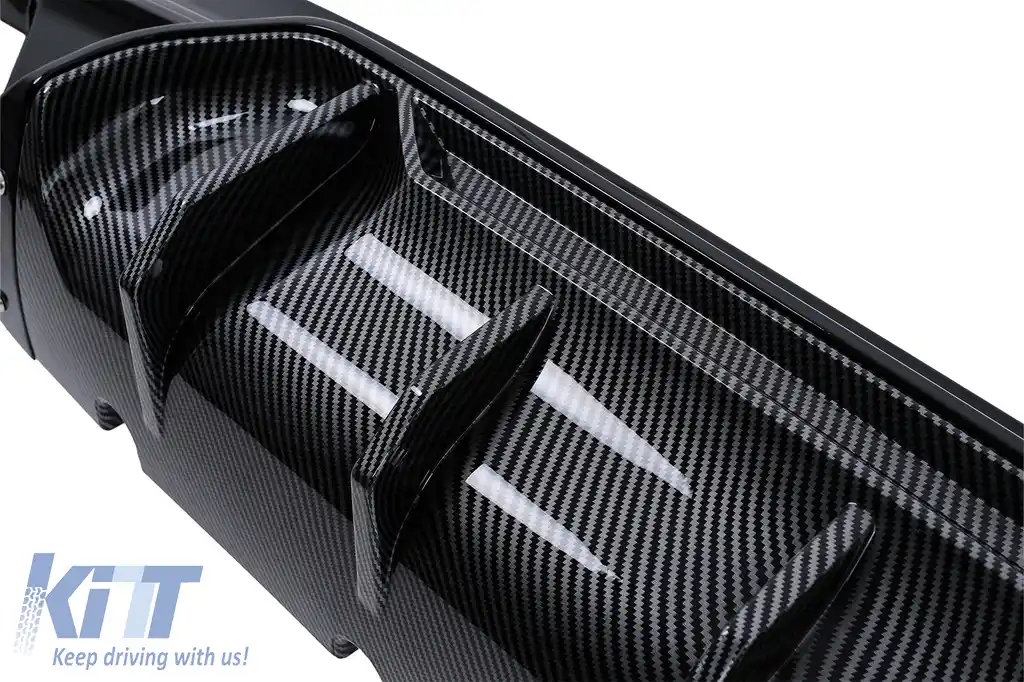 Difuzor Bara Spate compatibil cu BMW Seria 5 G30 G31 (2017-2024) M5 Design Negru Lucios cu Insertie Carbon-image-6128462
