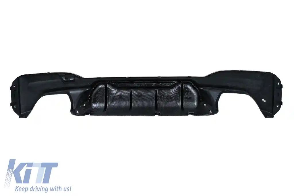 Difuzor Bara Spate compatibil cu BMW Seria 5 G30 G31 (2017-2024) M5 Design Negru Lucios cu Insertie Carbon-image-6128463