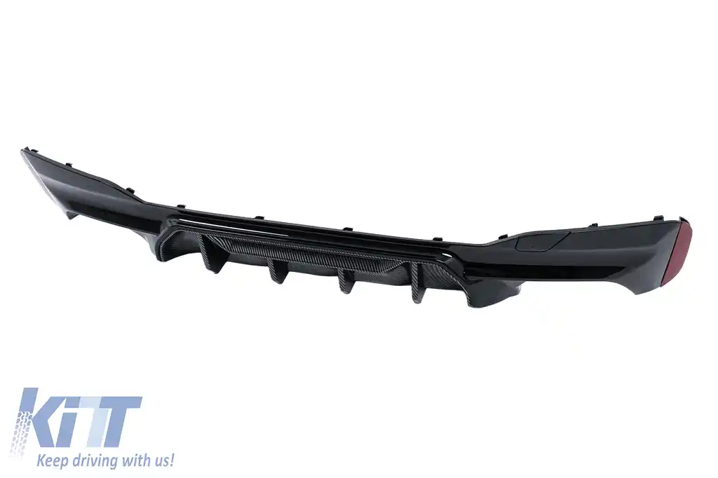 Difuzor Bara Spate compatibil cu BMW Seria 5 G30 G31 (2017-2024) M5 Design Negru Lucios cu Insertie Carbon-image-6128464
