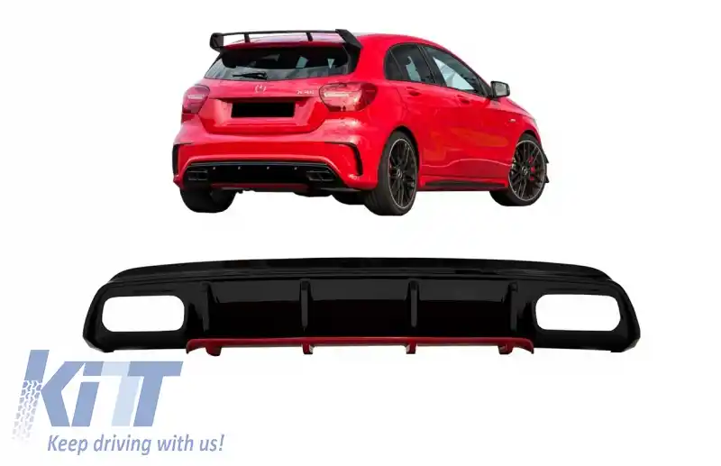 Difuzor Bara Spate compatibil cu Mercedes A-Class W176 Facelift (2015-2018) A45 Design
