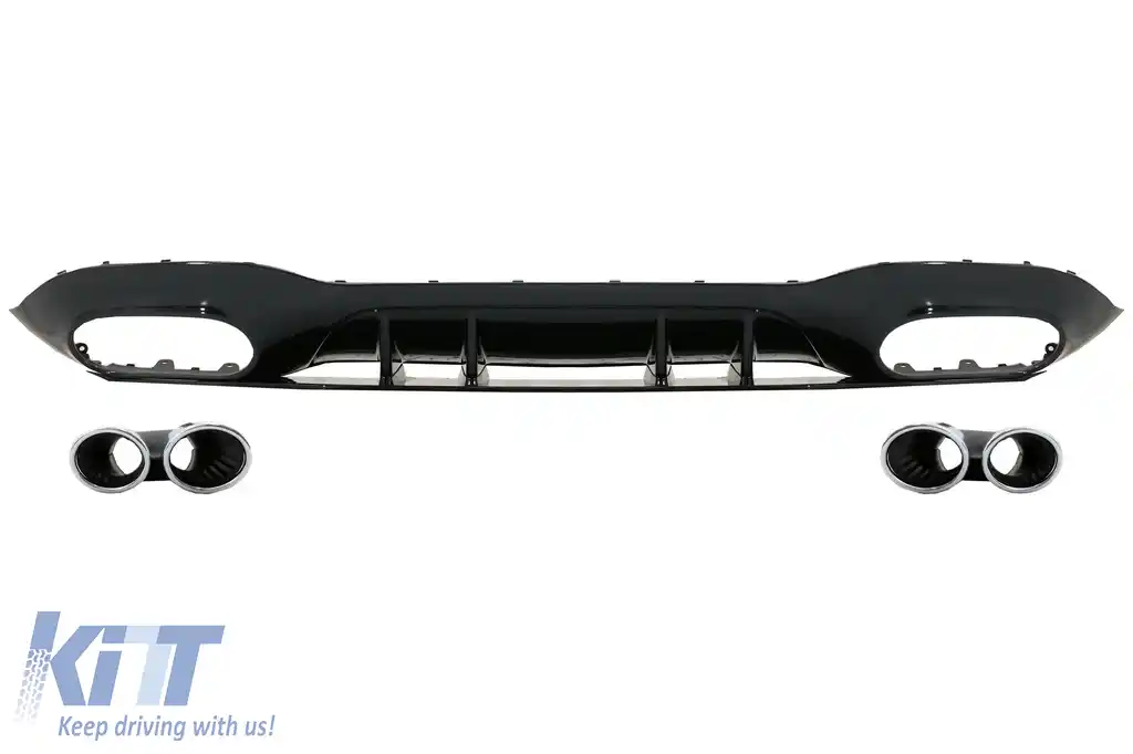 Difuzor Bara Spate compatibil cu Mercedes A-Class V177 Sedan (2018-up) Evacuari Crom