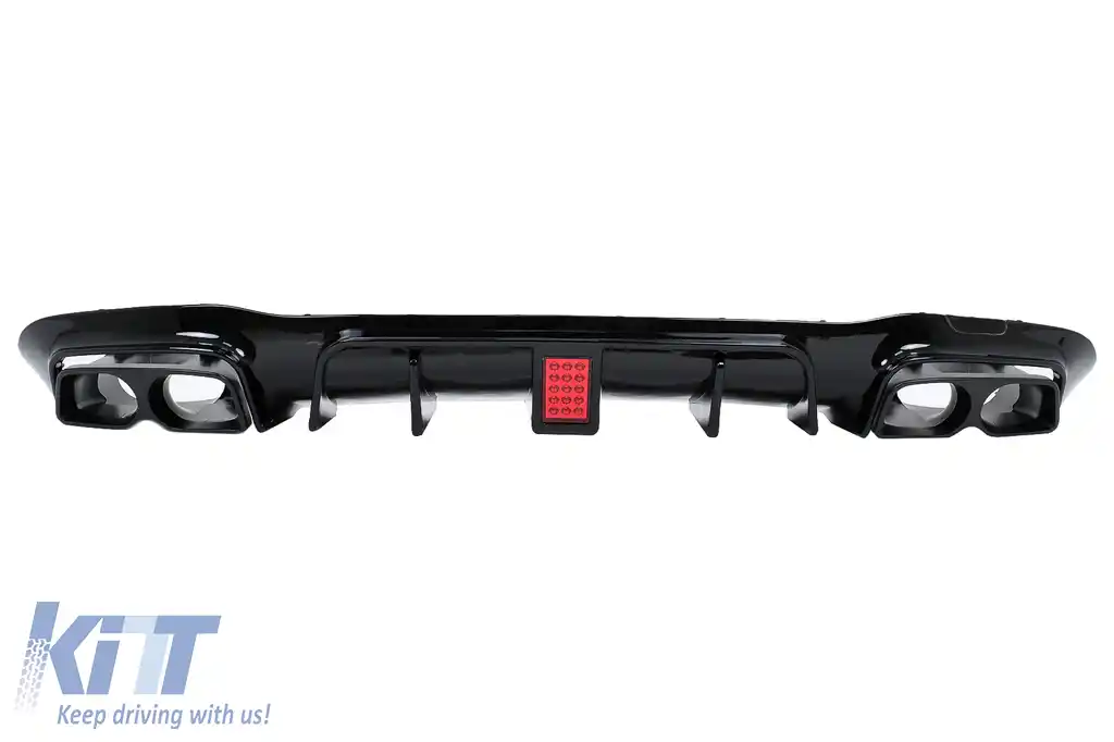 Difuzor Bara Spate compatibil cu Mercedes E-Class W213 (2016-2019) B Design Negru Lucios