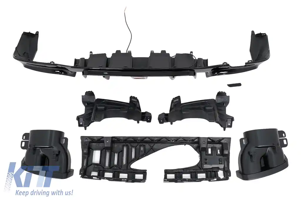 Difuzor Bara Spate compatibil cu Mercedes E-Class W213 (2016-2019) B Design Negru Lucios-image-6104635