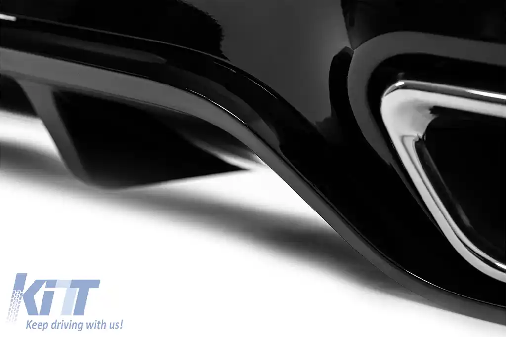 Difuzor Bara Spate compatibil cu Mercedes E-Class W213 S213 Sport Line (2016-2019) Negru Lucios-image-6126960