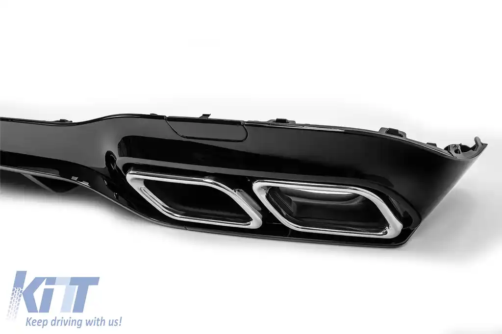 Difuzor Bara Spate compatibil cu Mercedes E-Class W213 S213 Sport Line (2016-2019) Negru Lucios-image-6126963