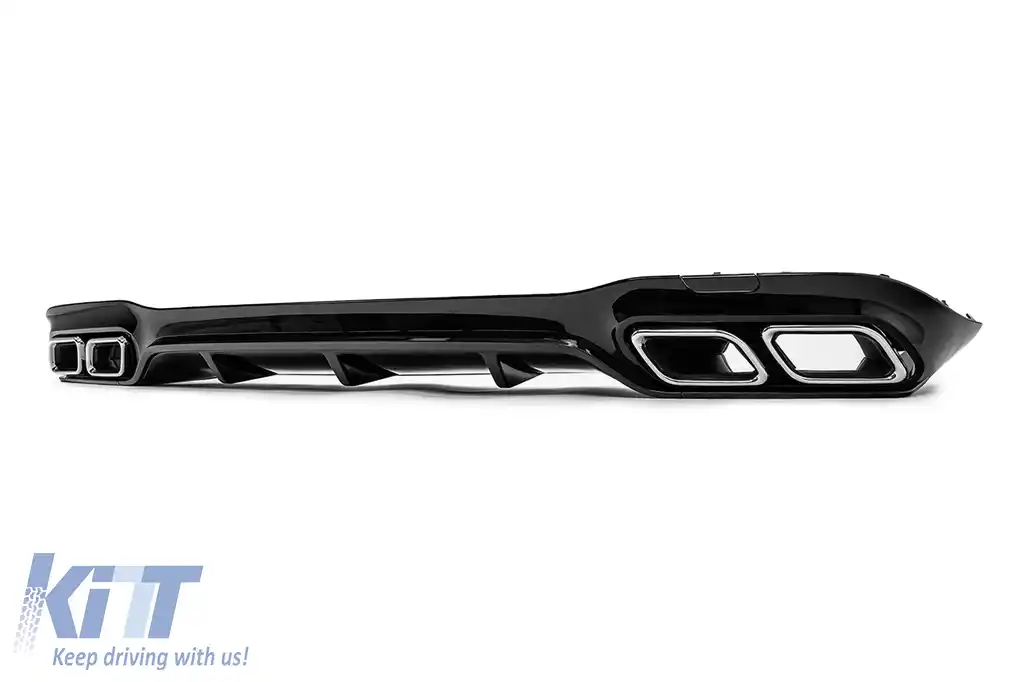 Difuzor Bara Spate compatibil cu Mercedes E-Class W213 S213 Sport Line (2016-2019) Negru Lucios-image-6126965