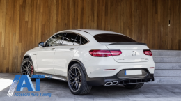 Difuzor Bara Spate compatibil cu Mercedes GLC Coupe C253 Sport Line (2015-2019) GLC63 Design Evacuari Crom-image-6055466