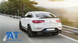 Difuzor Bara Spate compatibil cu Mercedes GLC Coupe C253 Sport Line (2015-2019) GLC63 Design Evacuari Crom-image-6055469