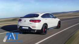 Difuzor Bara Spate compatibil cu Mercedes GLC Coupe C253 Sport Line (2015-2019) GLC63 Design Evacuari Crom-image-6055470