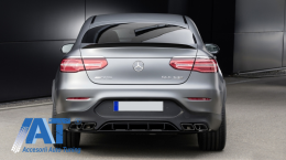 Difuzor Bara Spate compatibil cu Mercedes GLC Coupe C253 Sport Line (2015-2019) GLC63 Design Evacuari Negre-image-6055445