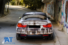 Difuzor Bara Spate Cu Evacuare Dubla compatibil cu BMW Seria 4 F32 F33 F36 (2013-2019) Negru-image-6085653